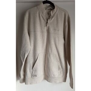 Quiksilver Waterman Pullover Sweatshirt Men M Beige Solid Collared Long Sleeve